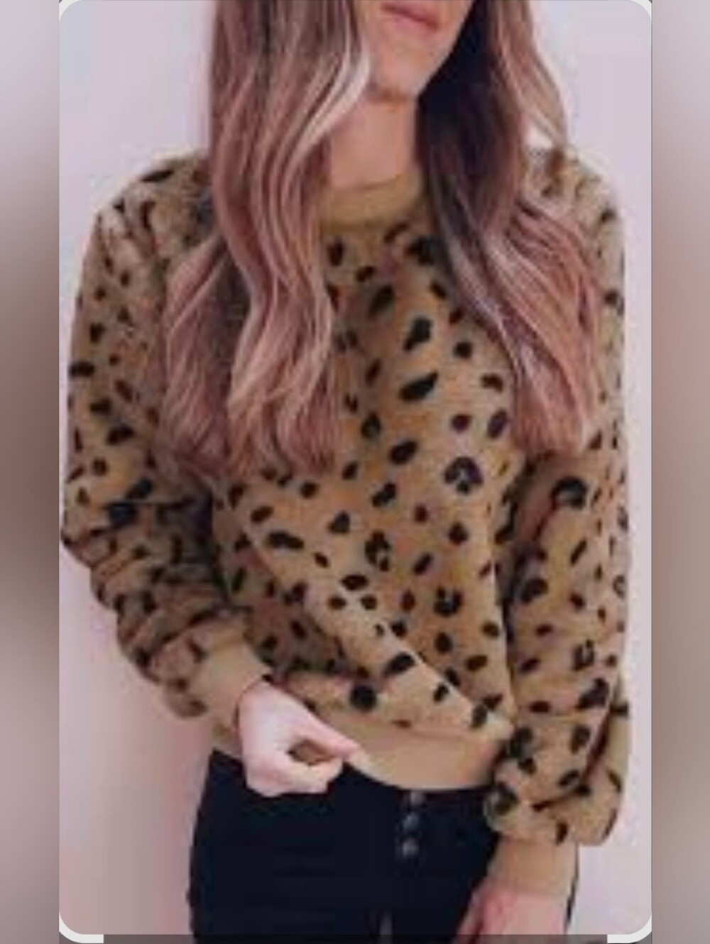 Lou &Grey leopard print soft sweatshirt Size S